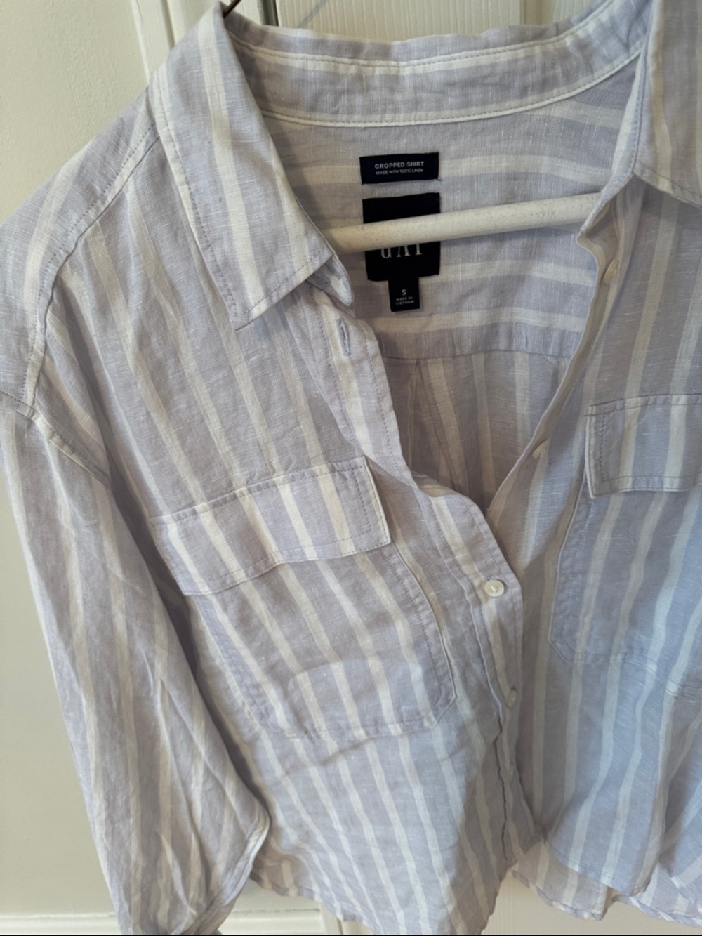 GAP Light Blue and White Striped Button-Down Shirt - Picture 2 of 6